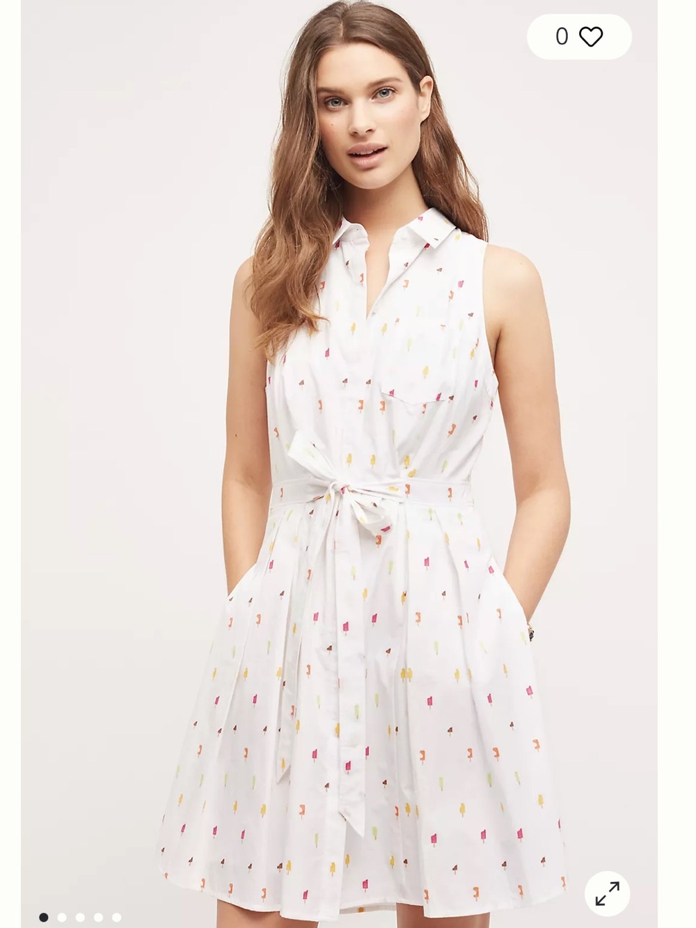 Anthropologie Paleta Tie-Waist Shirt Dress Feminine